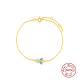 925 Sterling Silver Bee Wing Bracelet, Thin Wrist Chain for Women