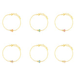 925 Sterling Silver Bee Wing Bracelet, Thin Wrist Chain for Women