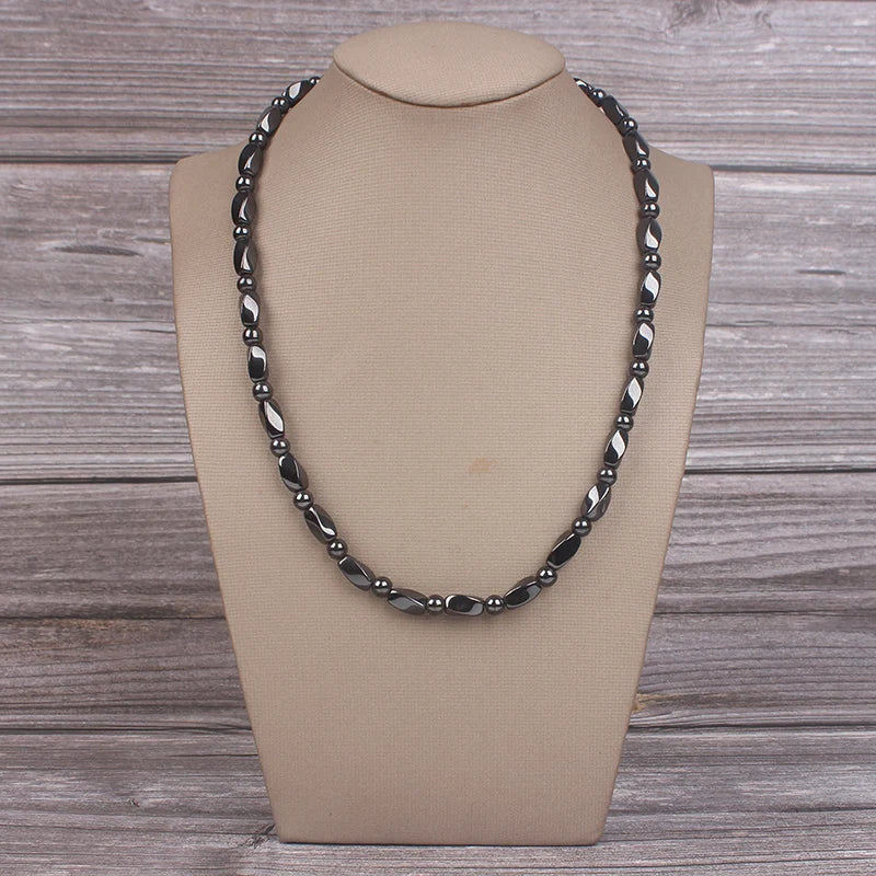 Magnetic Therapy Hematite Beads Necklace for Men and Women