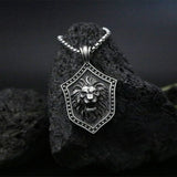 Lion Shield Men's Pendant Necklace Retro Tag Sweater Chain