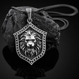 Lion Shield Men's Pendant Necklace Retro Tag Sweater Chain