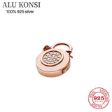 925 Silver Rose Heart Pan Ring for Women DIY Wedding Jewelry