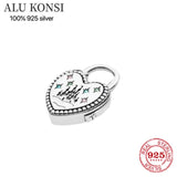 925 Silver Rose Heart Pan Ring for Women DIY Wedding Jewelry