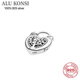 925 Silver Rose Heart Pan Ring for Women DIY Wedding Jewelry