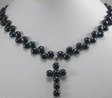Akoya Cultured Pearl Cross Pendant Necklace