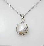 Baroque Pearl Pendant Necklace 11-12MM