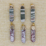 Colorful Stone Ore Pendant Necklace - Set of 6