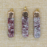 Colorful Stone Ore Pendant Necklace - Set of 6