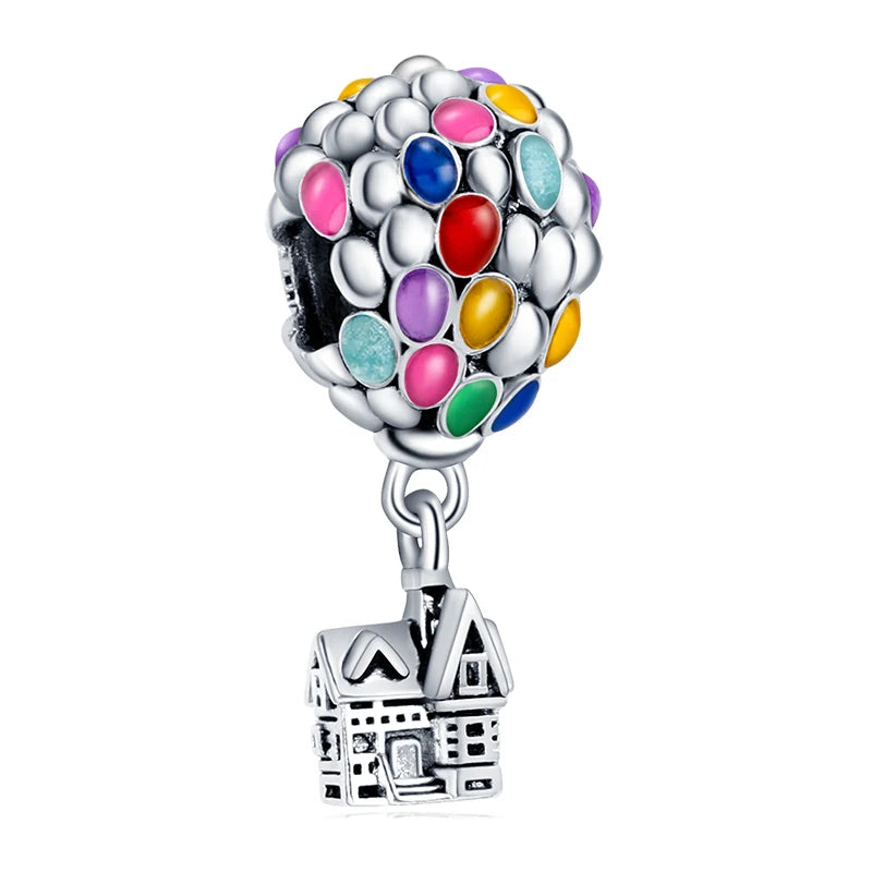 925 Silver Hot Air Balloon Charm Bead for 3mm Bracelet DIY Jewelry