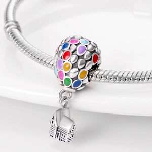 925 Silver Hot Air Balloon Charm Bead for 3mm Bracelet DIY Jewelry