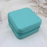 Portable Leather Jewelry Box Square Pattern PU Jewelry Box 2 Pieces