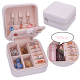 Portable Leather Jewelry Box Square Pattern PU Jewelry Box 2 Pieces