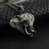 3D Elephant Pendant Necklace Retro Men's Long Sweater Chain Tin Animal