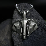3D Elephant Pendant Necklace Retro Men's Long Sweater Chain Tin Animal