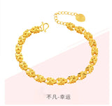 Hot Sand Jewelry Clover Bracelet 24k Vintage Plated Wedding