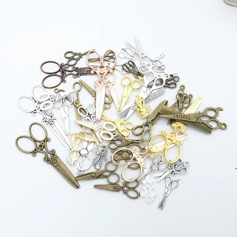 Hot Scissors Mixed Pendant Bracelet Necklace DIY Jewelry Making