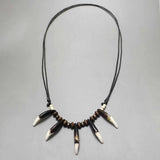 Tooth Necklace Wolf Teeth Beaded Necklace Adjustable Length Amulet