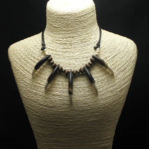 Tooth Necklace Wolf Teeth Beaded Necklace Adjustable Length Amulet