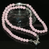 Pink Jades Stone Chalcedony Long Bracelet Beads 6mm DIY Jewelry