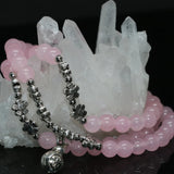 Pink Jades Stone Chalcedony Long Bracelet Beads 6mm DIY Jewelry