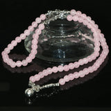 Pink Jades Stone Chalcedony Long Bracelet Beads 6mm DIY Jewelry