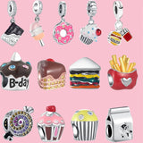 925 Sterling Silver Candy Cake Chocolate Charm For Bracelet DIY Jewelry