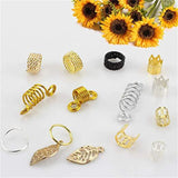 180pcs Hair Braid Dreadlock Beads Clips Spiral Hair Extension