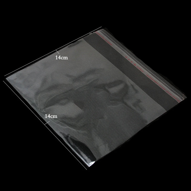 200pcs 14*14cm Clear Mini Plastic Bags Self Adhesive Seal OPP Package bag