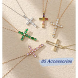 Rhinestone Cross Pendant Necklace For Women ZN00042