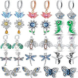 925 Sterling Silver Flower, Butterfly, Dragonfly Lady Earrings