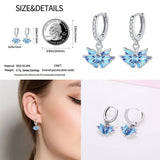 925 Sterling Silver Flower, Butterfly, Dragonfly Lady Earrings