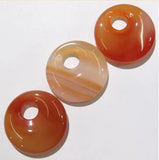30mm Natural Opal Quartz Crystal Donut Charm Pendant for DIY Jewelry Making