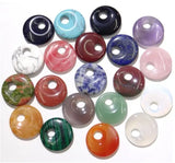 30mm Natural Opal Quartz Crystal Donut Charm Pendant for DIY Jewelry Making