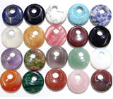 30mm Opal Quartz Crystal Lazuli Donut Pendant DIY Jewelry Necklace 10pcs