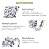 925 Silver Circle Earrings Clear CZ Women Jewelry High-End