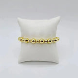 18K Plated Rose Silver Beads Adjustable Bracelet Set