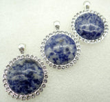 Natural Stone Quartz Crystal Opal lapis Unakite Round Shaped Pendant