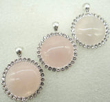 Natural Stone Quartz Crystal Opal lapis Unakite Round Shaped Pendant