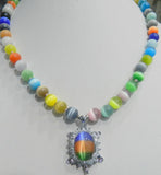 8mm Sri Lanka Moonstone Crystal Tortoise Pendant Necklace