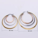 Winter Three stitching 40mm 50mm Hoop earrings LH911