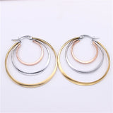 Winter Three stitching 40mm 50mm Hoop earrings LH911
