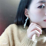 Freshwater Cultured Pearl Earrings with Zircon Inlay