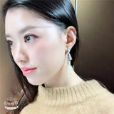 Freshwater Cultured Pearl Earrings with Zircon Inlay
