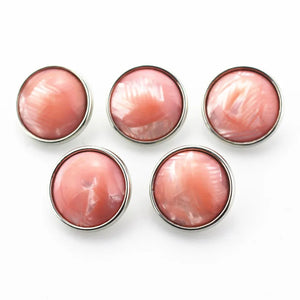 10pcs Pink Resin Shell Stone Snap Buttons 18mm Ginger Snap Bracelet DIY Jewelry