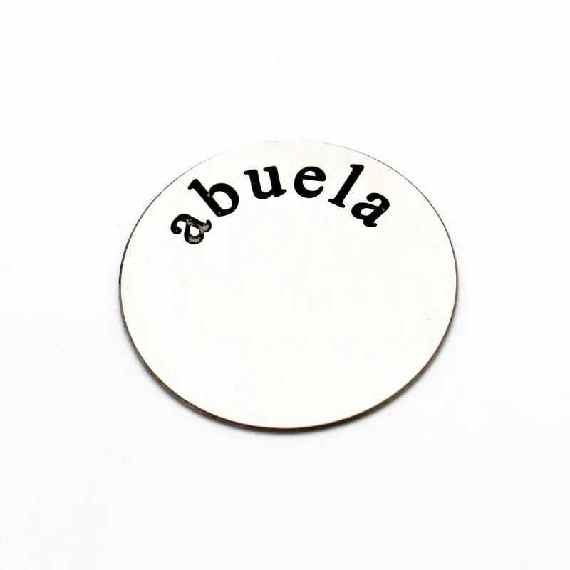 10pcs Stainless Steel 22mm Silver Abuela Window Plate for 30mm Locket