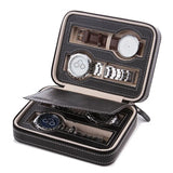 Leather Watch Box Zipper Storage Organizer