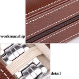 Leather Watch Box Zipper Storage Organizer