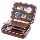 Leather Watch Box Zipper Storage Organizer
