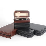 Leather Watch Box Zipper Storage Organizer