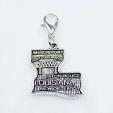 20pcs Louisiana State Dangle Charms Lobster Clasp DIY Pendant Bracelets
